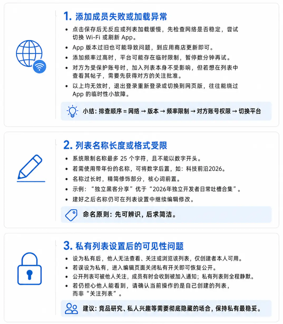 列表创建和管理中常见问题的解决方法