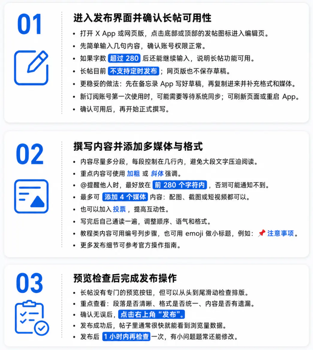 发布长帖的具体操作流程