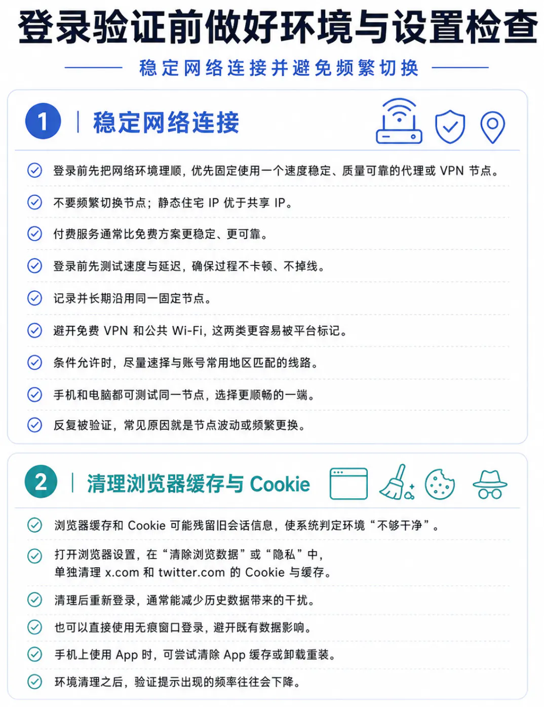 登录验证前做好环境与设置检查